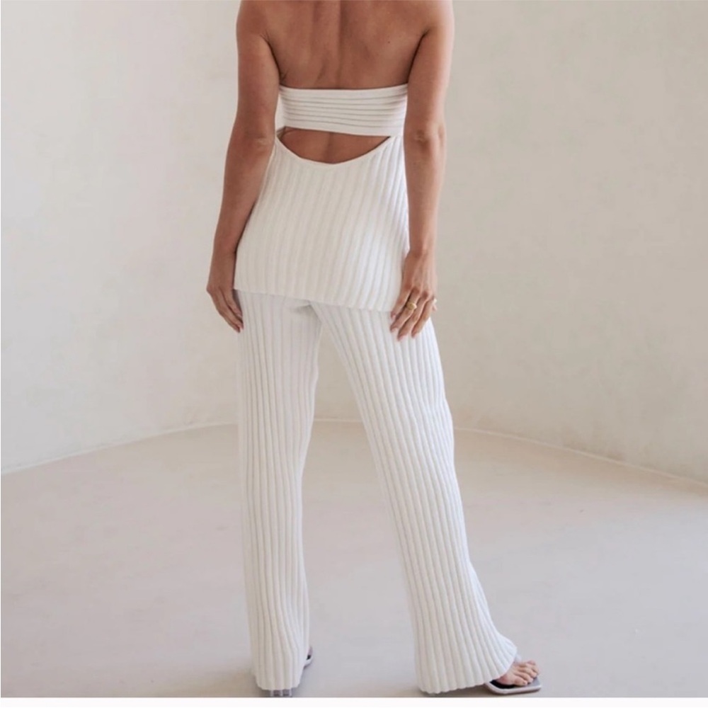 Sabo Skirt White Ribbed Set - Picture 2 of 3